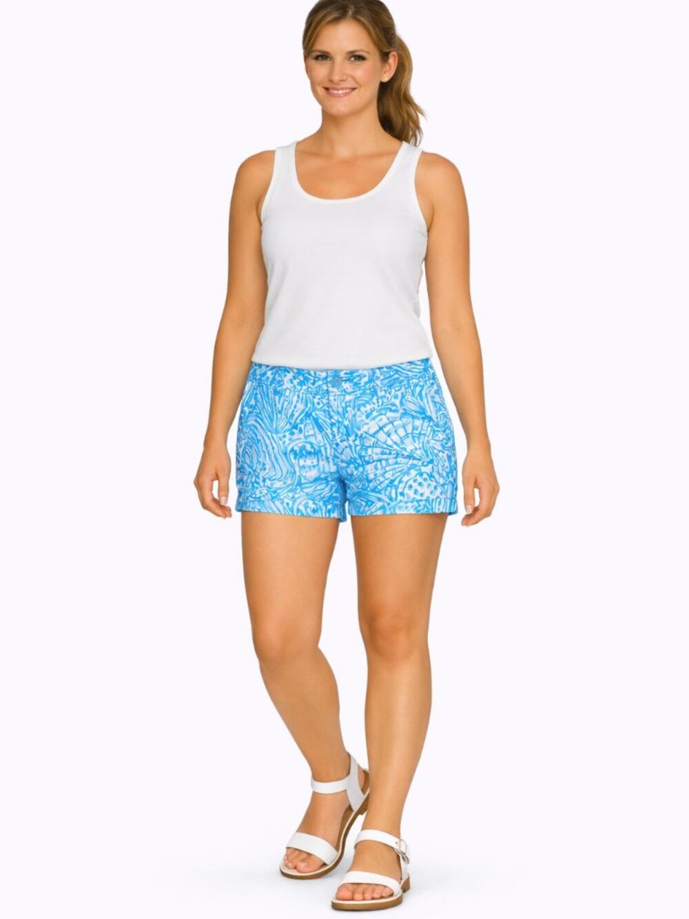 Lilly Pulitzer Shorely Blue Sea Cups Callahan Shorts Beach Coastal Size 4